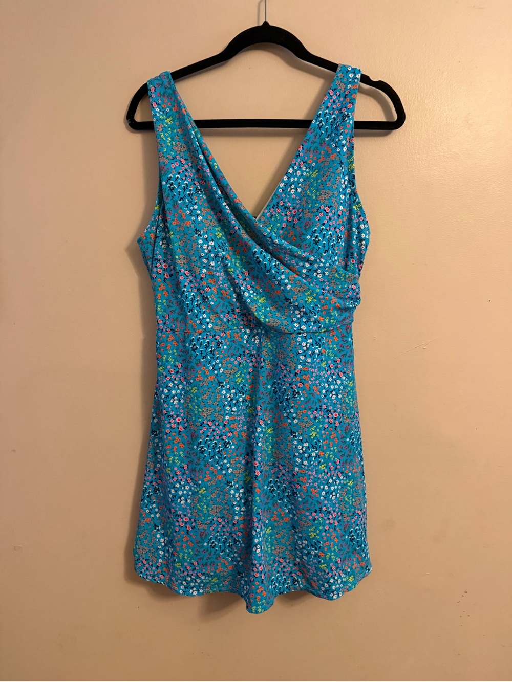 Turquoise Floral Swim Dress